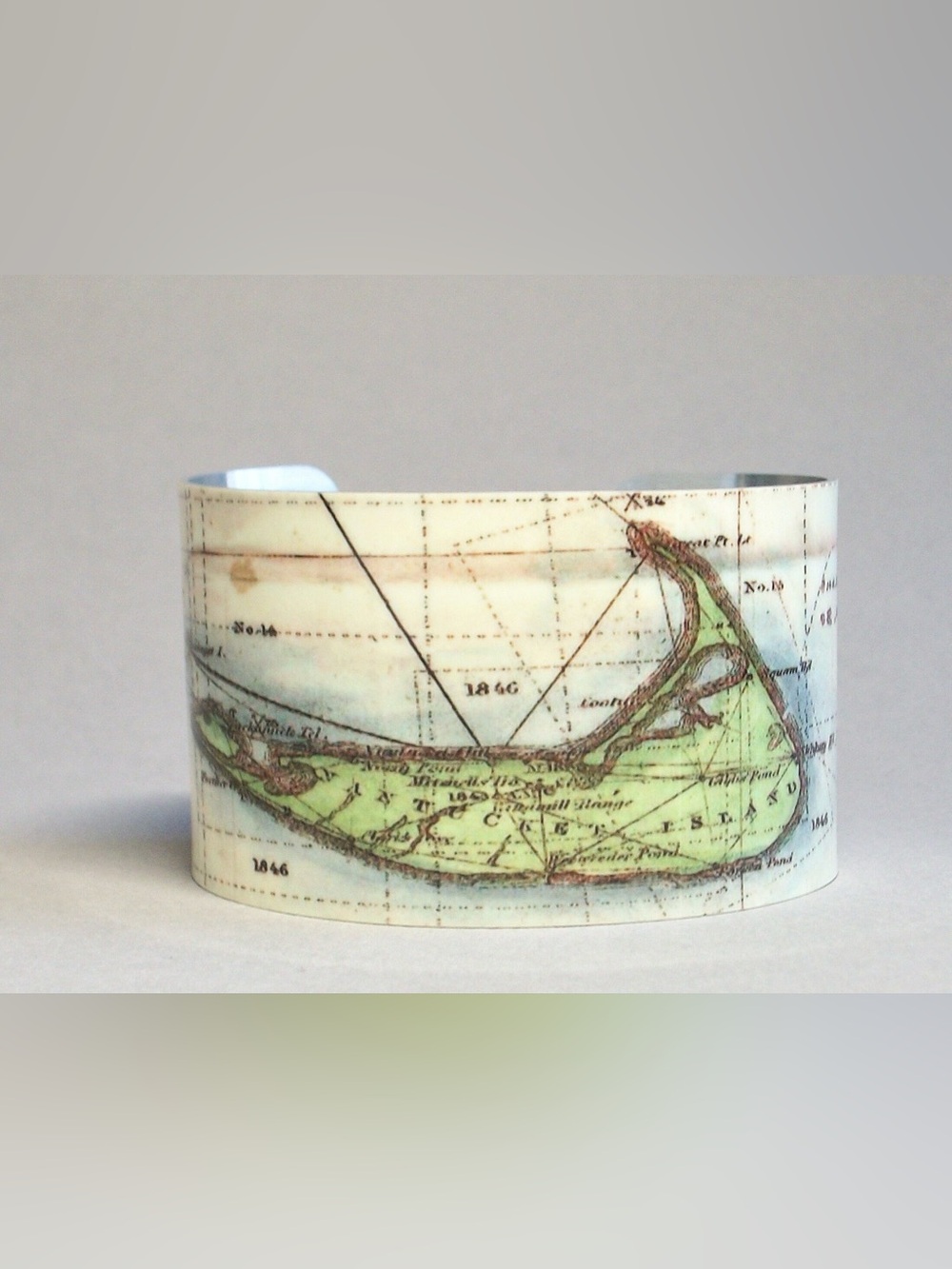 Nantucket vintage map bracelet